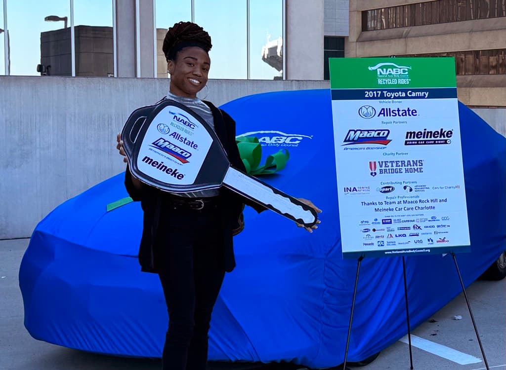 U.S. Navy Veteran received a car through NABC, Maaco, Meineke, and Allstate
